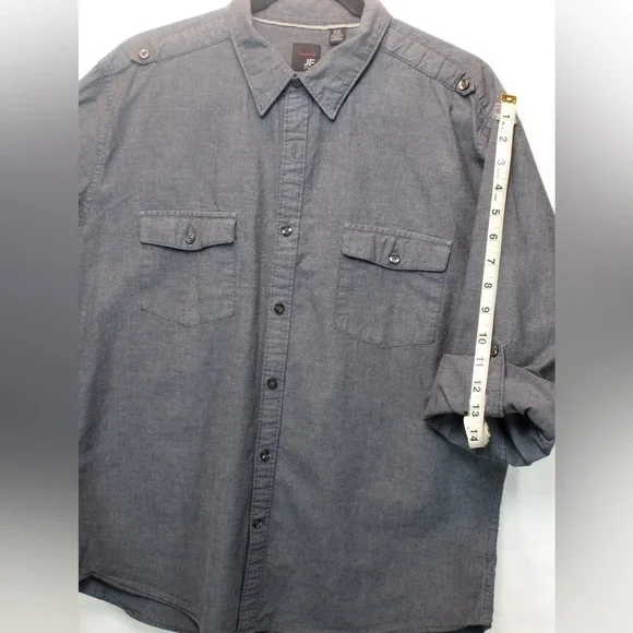 JF J.Ferrar Men's Rolled-Up Casual Shirt XL Neck Size 17-17.5 - Picture 6 of 9
